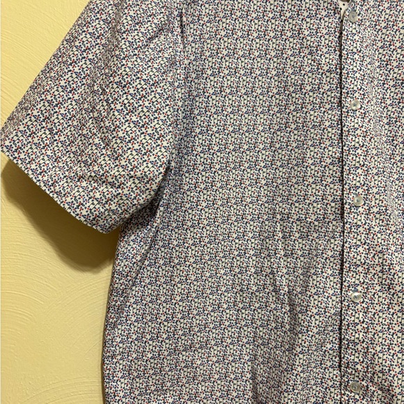Tailorbyrd Blue Casual Button Down Shirt with Geometric Pattern - Picture 7 of 8